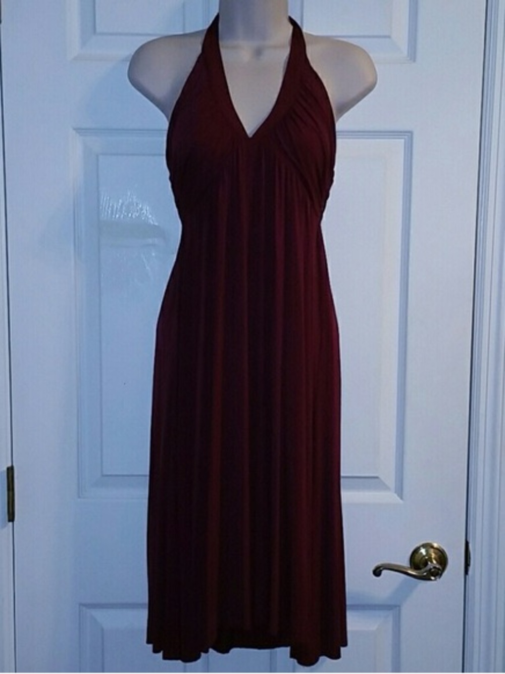 Michael Stars Backless Halter Midi Dress in Burgundy